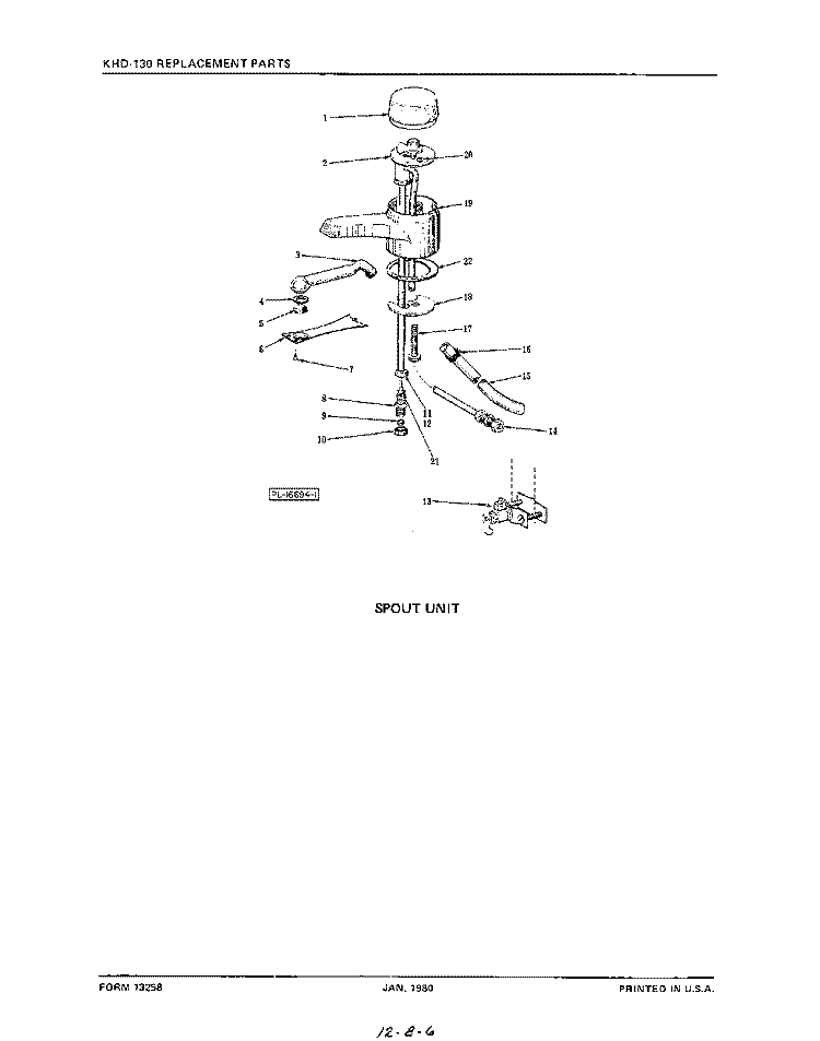 SECTION Diagram and Parts List for KHD130  KitchenAid Miscellaneous