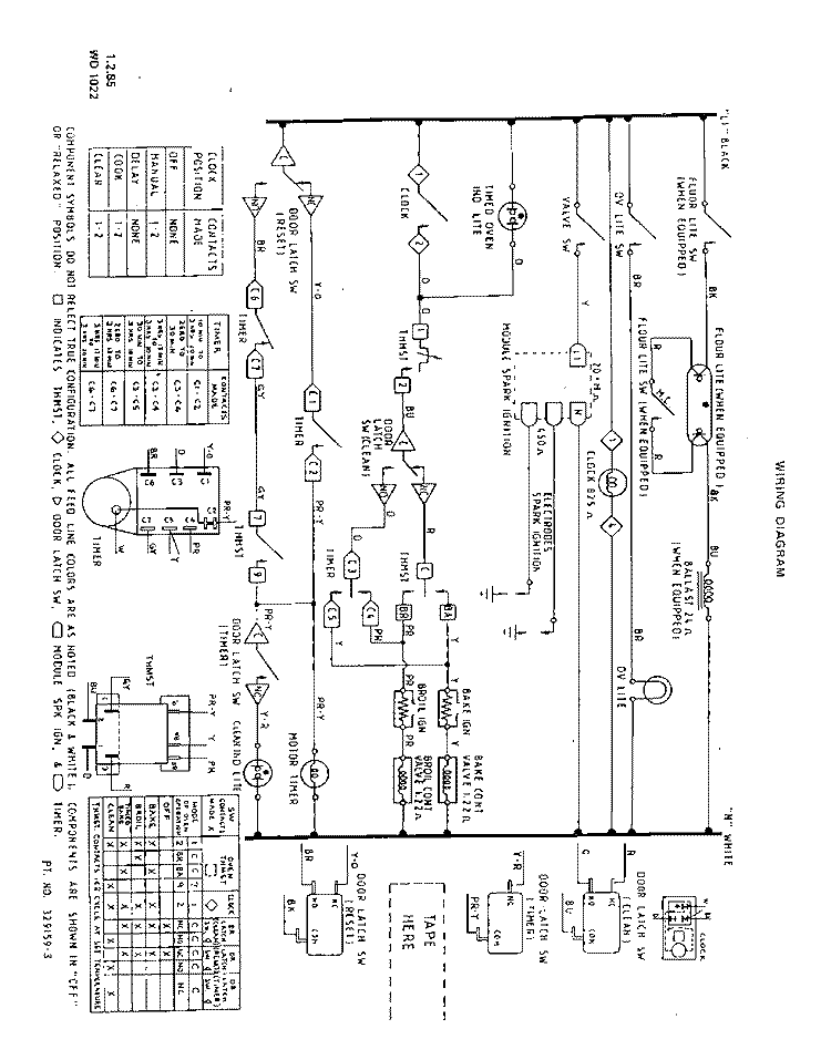 SECTION Diagram and Parts List for 1395W1A  Roper Range