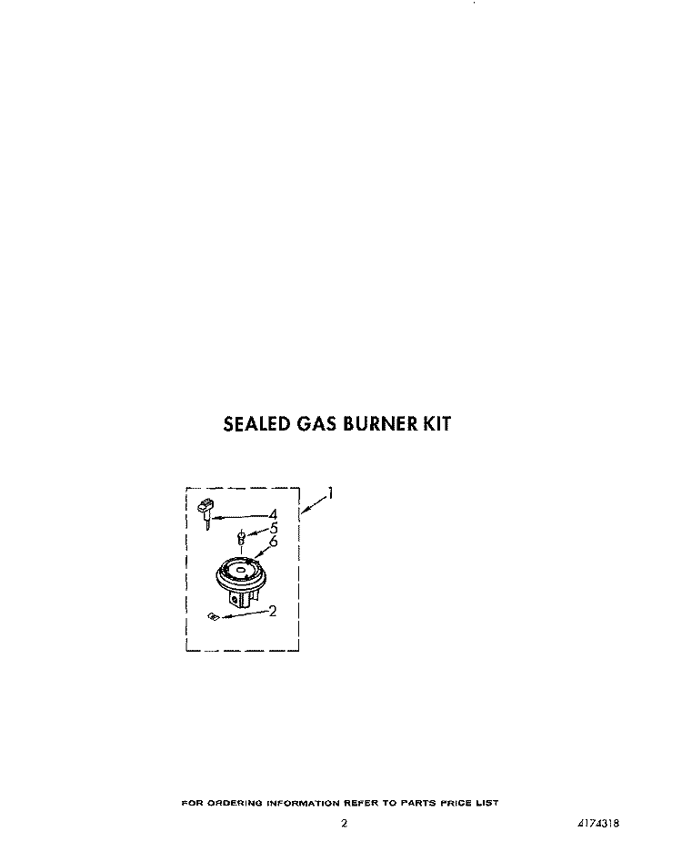 SEALED GAS BURNER KIT Diagram and Parts List for KGCT305ABL0  KitchenAid Cooktop