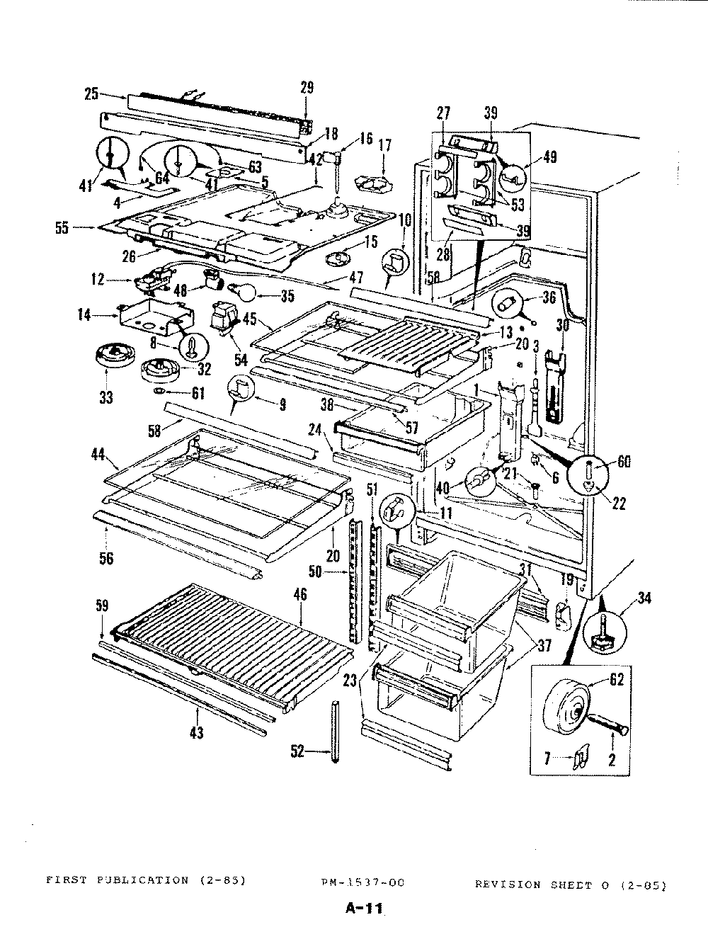 03 - Fresh Food Compartment Diagram and Parts List for RNB23AA-3A  Whirlpool Refrigerator