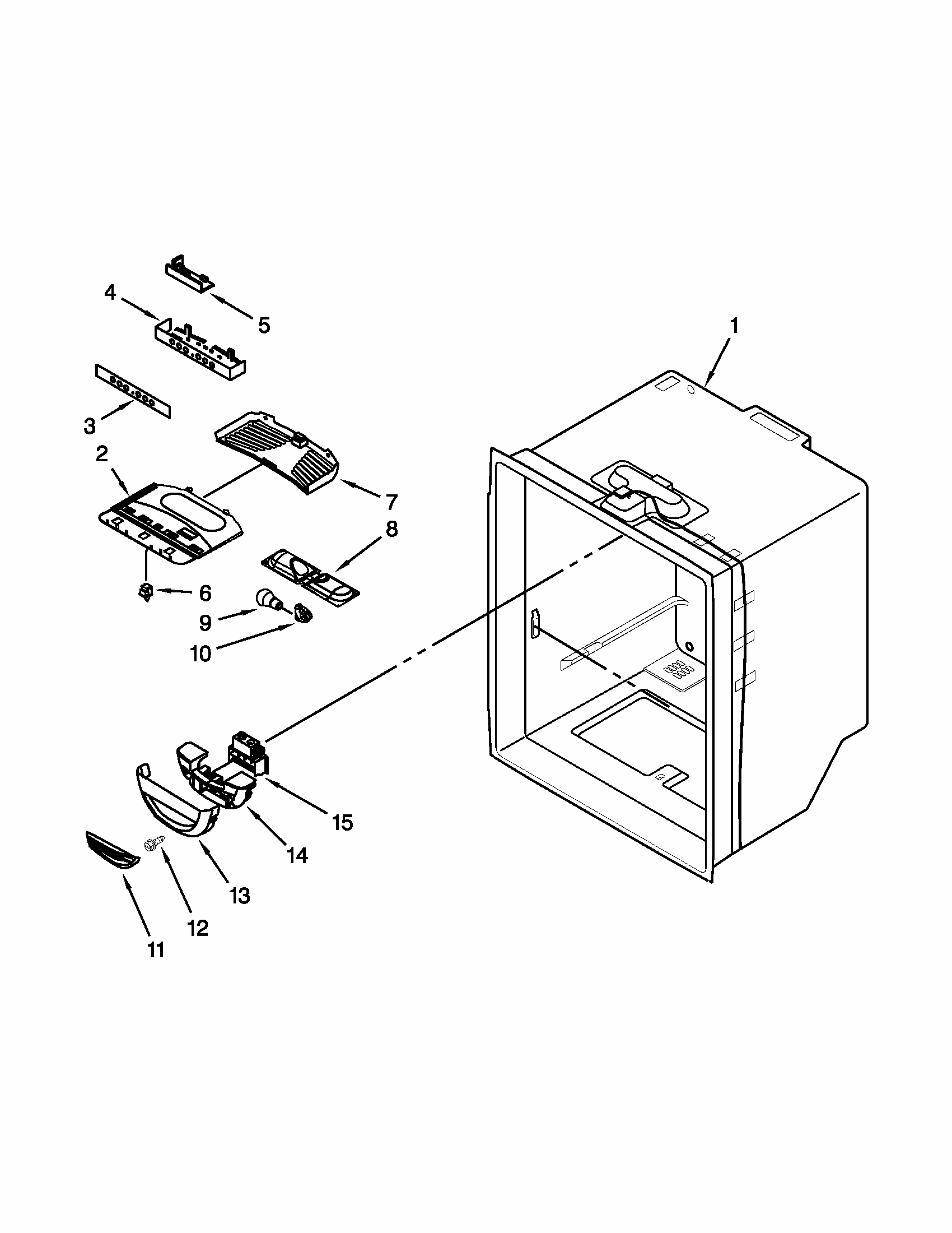 Refrigerator Liner Parts Diagram and Parts List for GB9FHDXWS09  Whirlpool Refrigerator