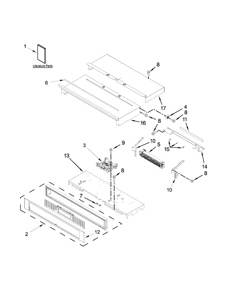 Control Panel Parts Diagram and Parts List for KODE307ESS00  KitchenAid Wall Oven