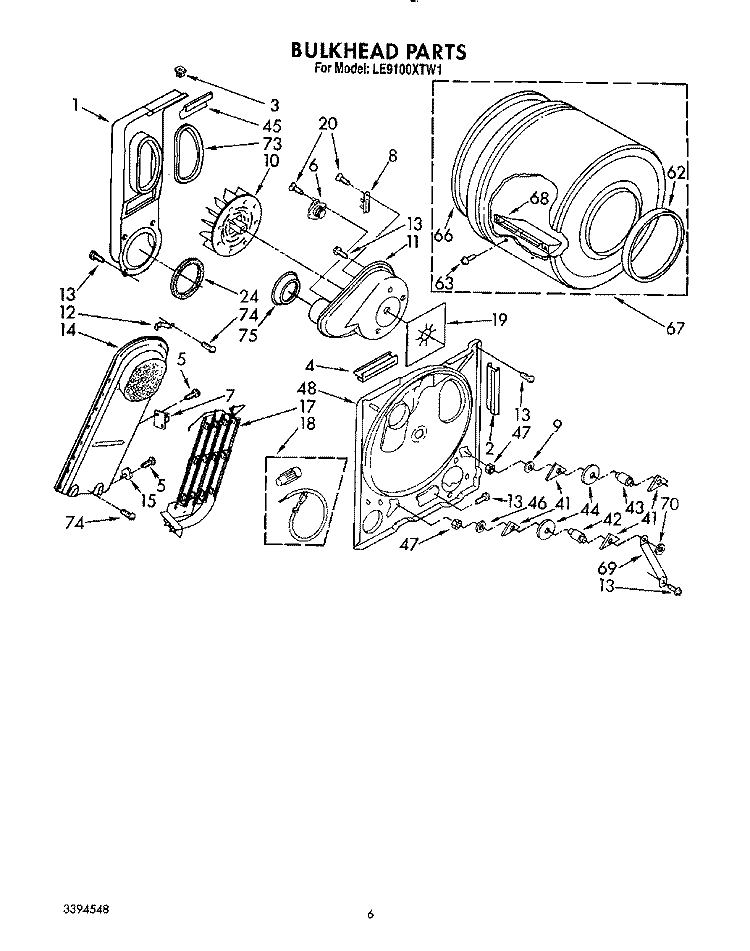 SECTION Diagram and Parts List for LE9100XTN1  Whirlpool Dryer