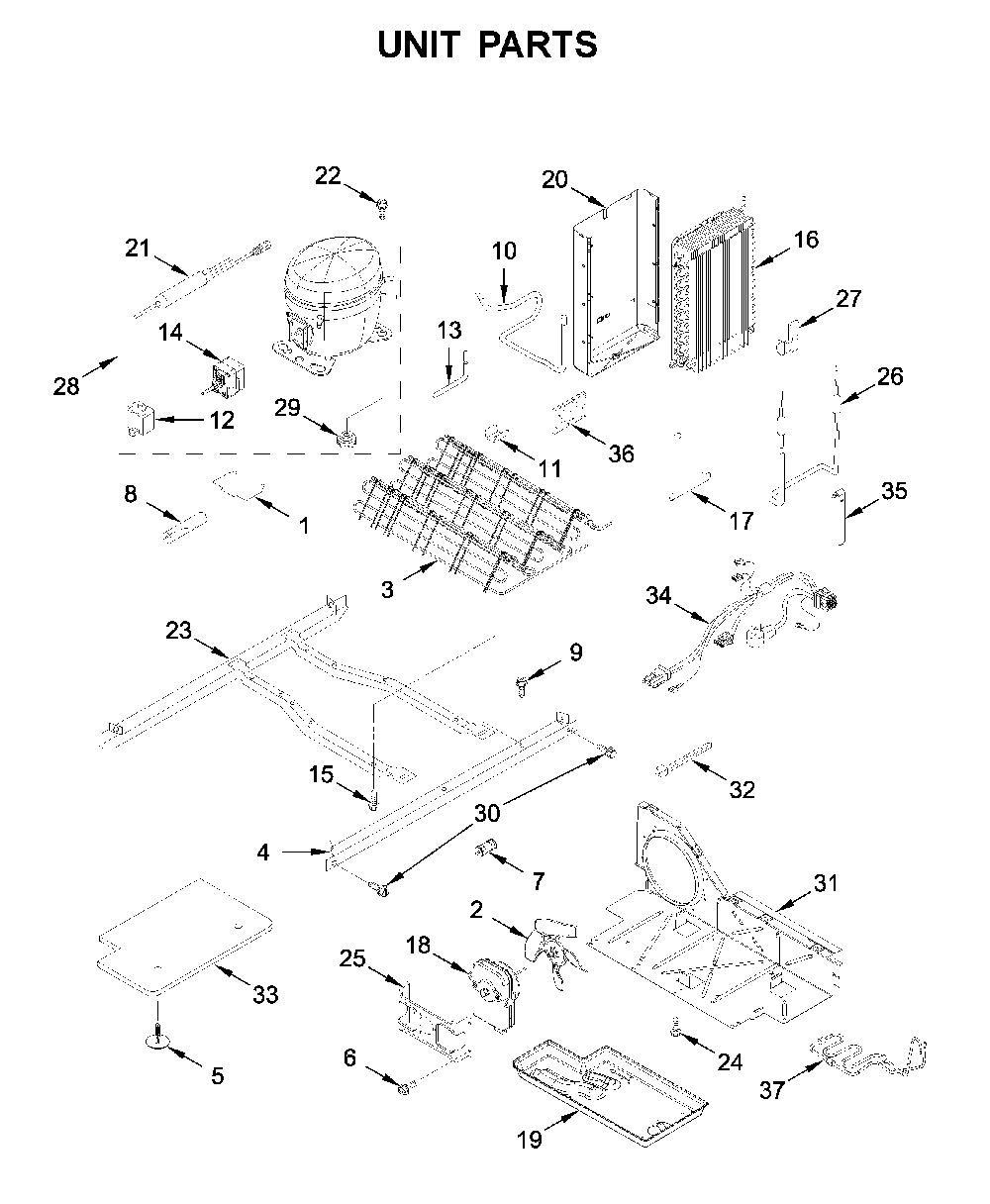Unit parts Diagram and Parts List for WRS311SDHB03  Whirlpool Refrigerator