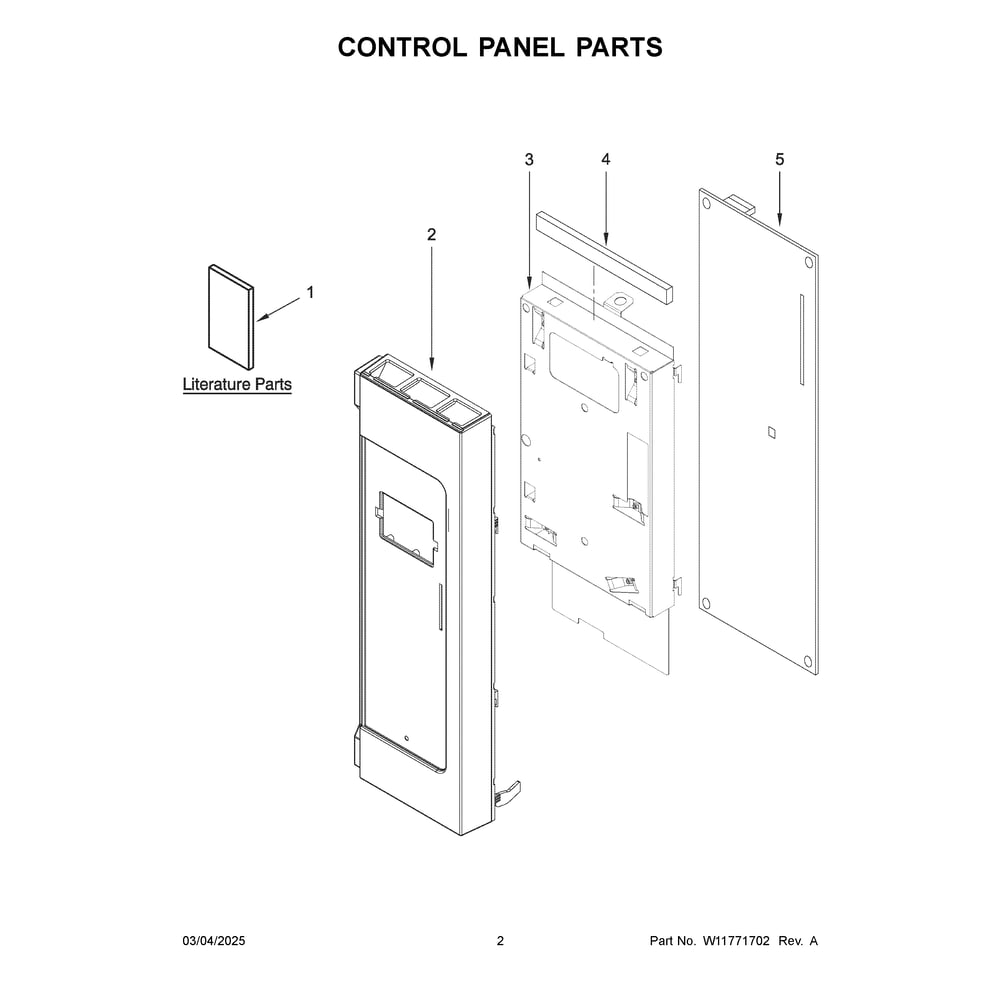 Control Panel Parts Diagram and Parts List for YWMH31017HS11  Whirlpool Microwave