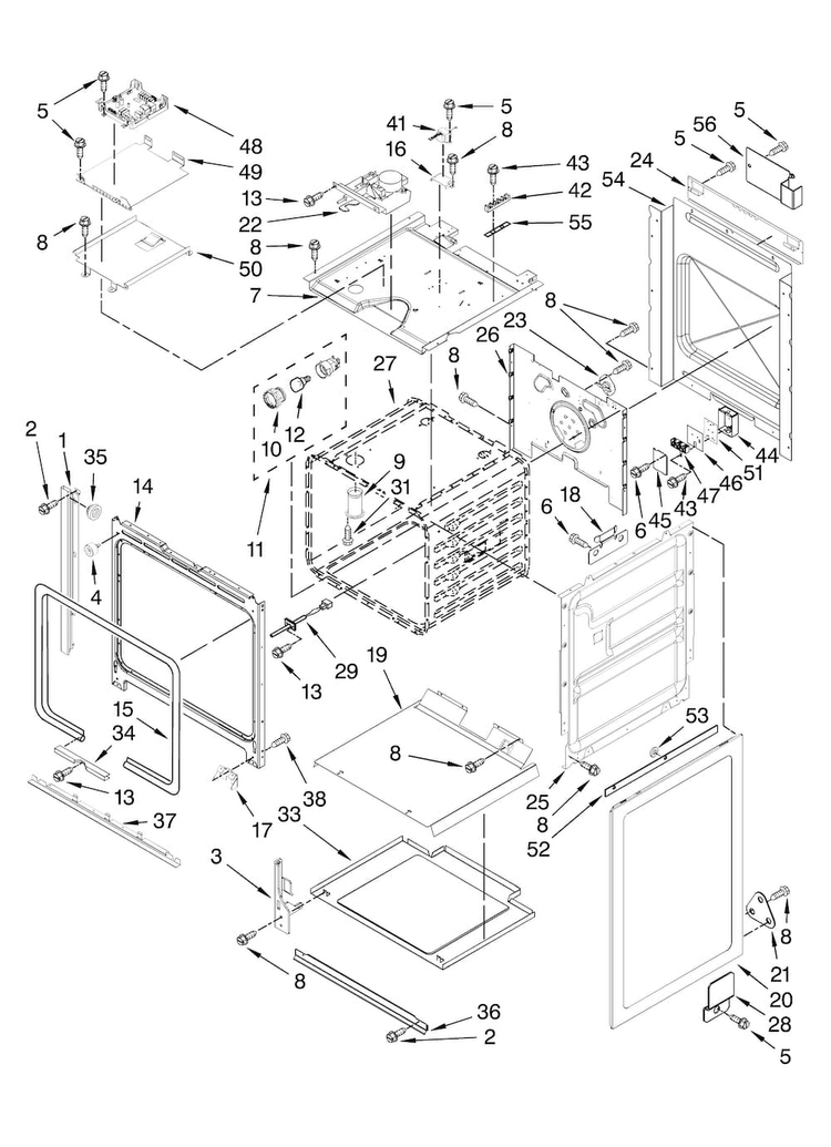 Oven Parts Diagram and Parts List for KERS807SSS02  KitchenAid Range
