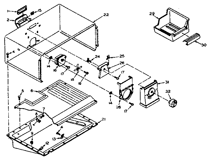 Freezer Section Parts Diagram and Parts List for 106W14EIM1  Kenmore Refrigerator