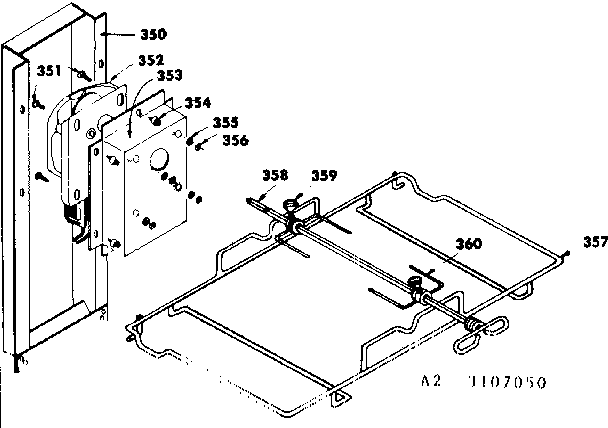 Rotisserie Diagram and Parts List for 1553107050  Kenmore Range