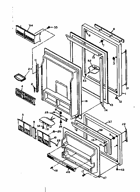 Refrigerator Door Parts Diagram and Parts List for 106U18GIM  Kenmore Refrigerator