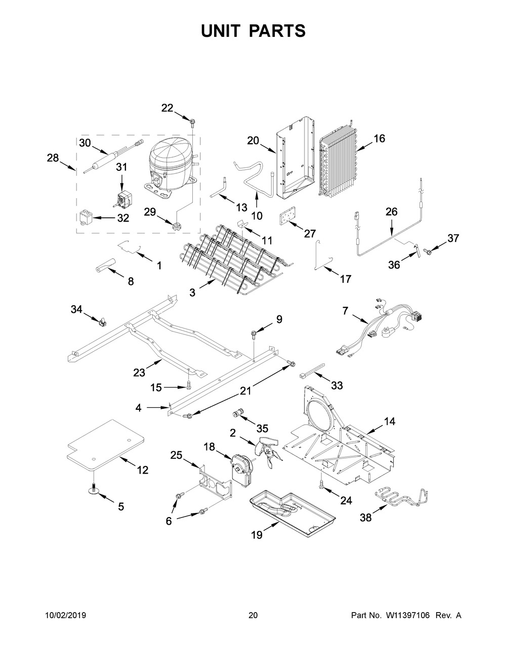 Unit Parts Diagram and Parts List for WRS315SDHZ03  Whirlpool Refrigerator