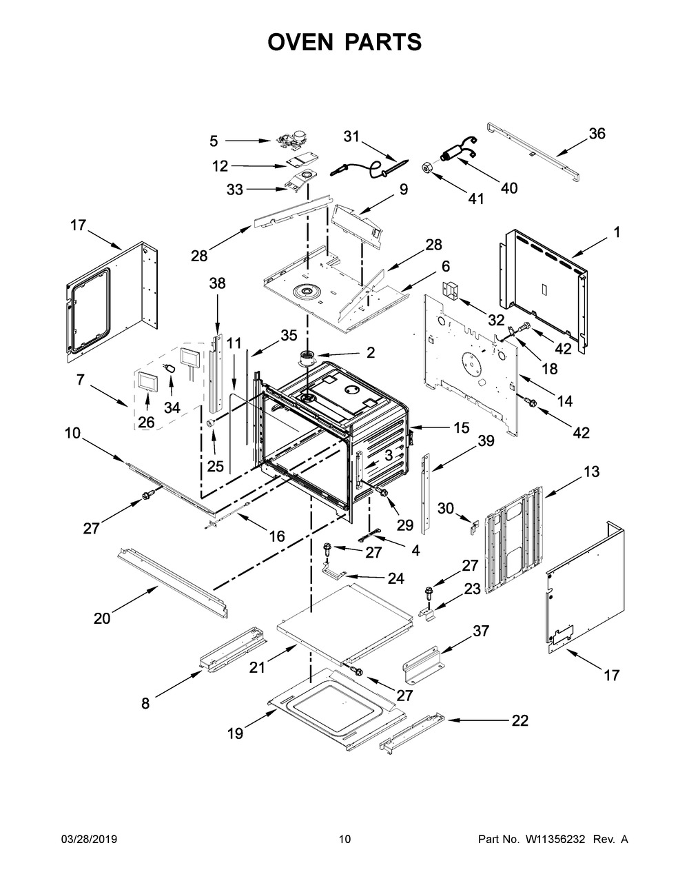 Oven Parts Diagram and Parts List for KOCE507EBS05  Whirlpool Microwave Oven Combo