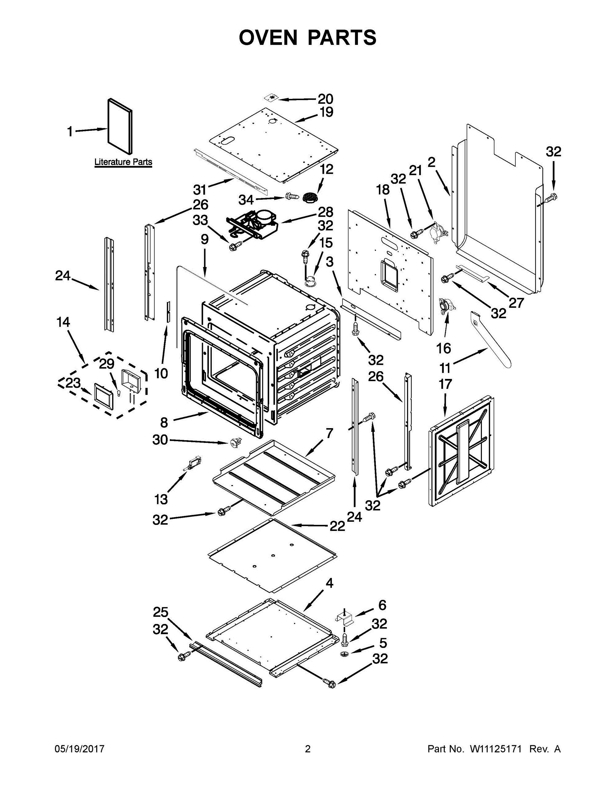 02 - OVEN PARTS Diagram and Parts List for JMW2427WS03  Whirlpool Microwave