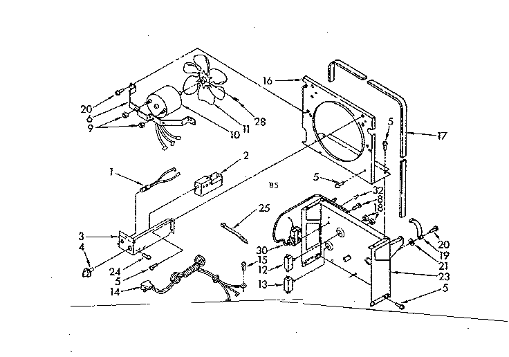 Air Flow And Control Parts Diagram and Parts List for 42855301  Whirlpool Dehumidifier