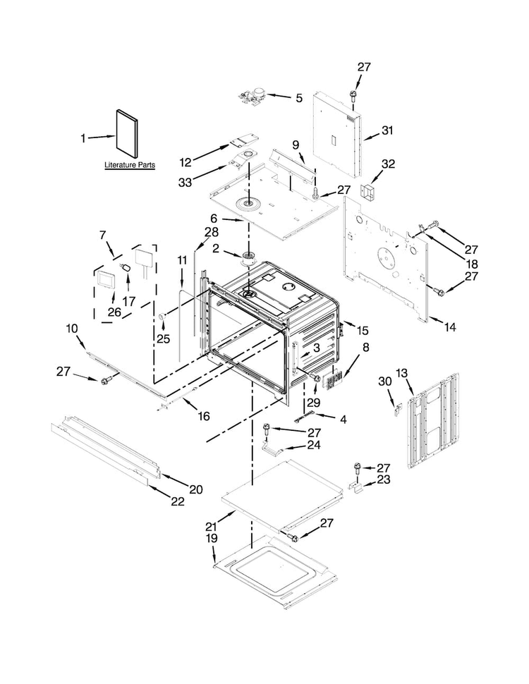 Oven Parts Diagram and Parts List for KEBK101BSS01  KitchenAid Wall Oven