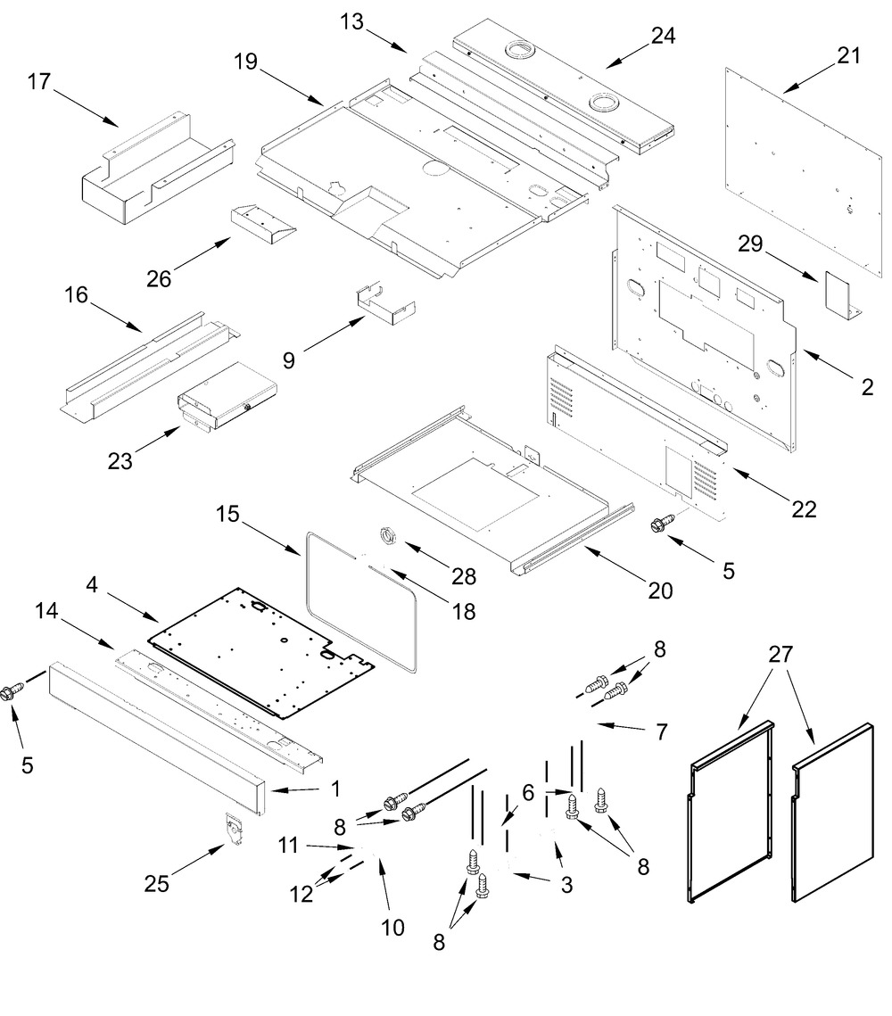 Chassis Parts Diagram and Parts List for JPIFC730RL00  Whirlpool Range