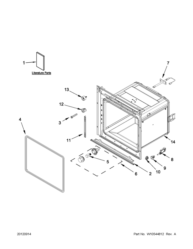 Oven Parts Diagram and Parts List for WOS52EM4AS00  Whirlpool Wall Oven