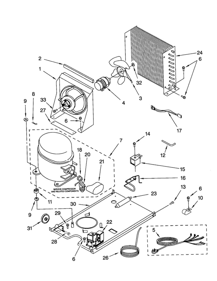 Unit Diagram and Parts List for GI1500PHW2  Whirlpool Ice Maker