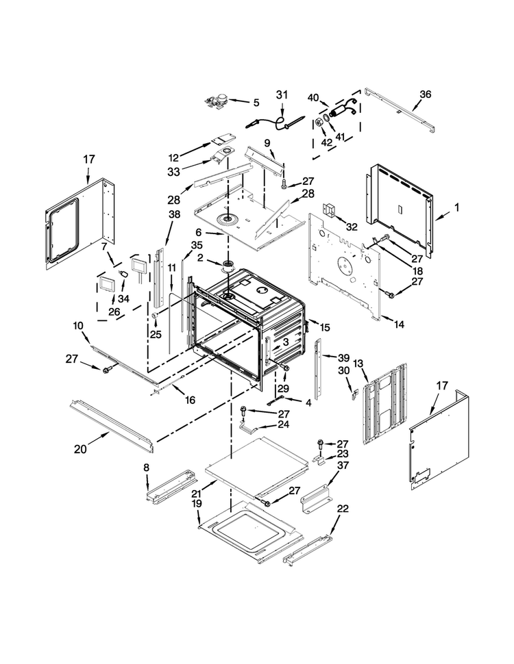 Oven Parts Diagram and Parts List for KOCE507ESS01  KitchenAid Microwave