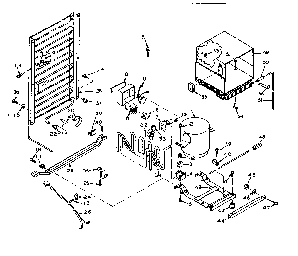 Unit Parts Diagram and Parts List for 106W15MIM  Kenmore Refrigerator