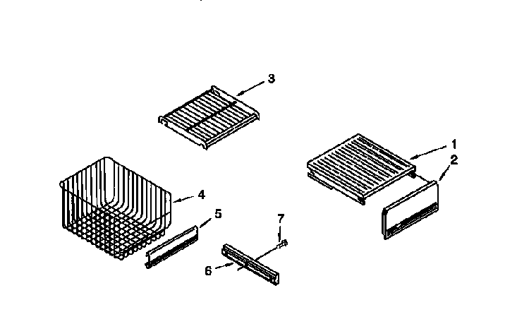 Freezer Shelf Diagram and Parts List for 106KSSS36QDX05  KitchenAid Refrigerator