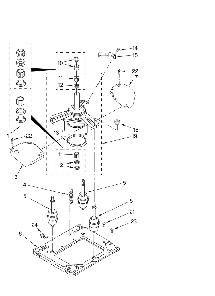 Machine Base Parts Diagram and Parts List for 11088732794  Kenmore Washer Dryer Combo
