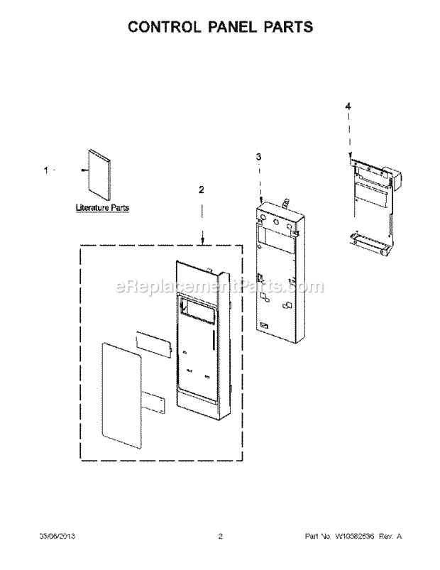 Control Panel Parts Diagram and Parts List for WMH32517AB2  Whirlpool Microwave
