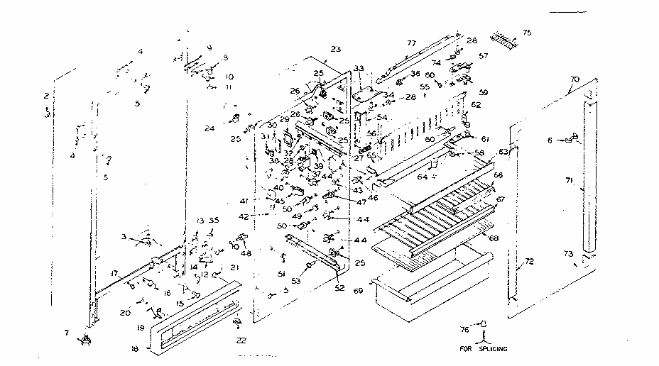 Refrigerator Cabinet Parts Diagram and Parts List for 106R10A  Kenmore Refrigerator