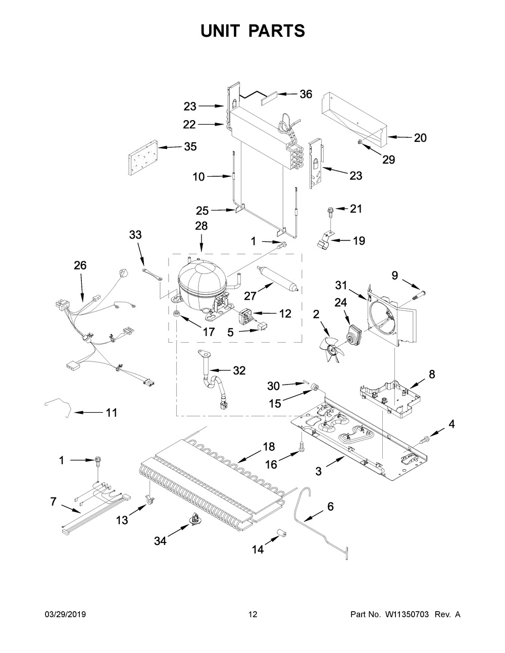 Unit Parts Diagram and Parts List for KRFF302ESS02  Whirlpool Refrigerator