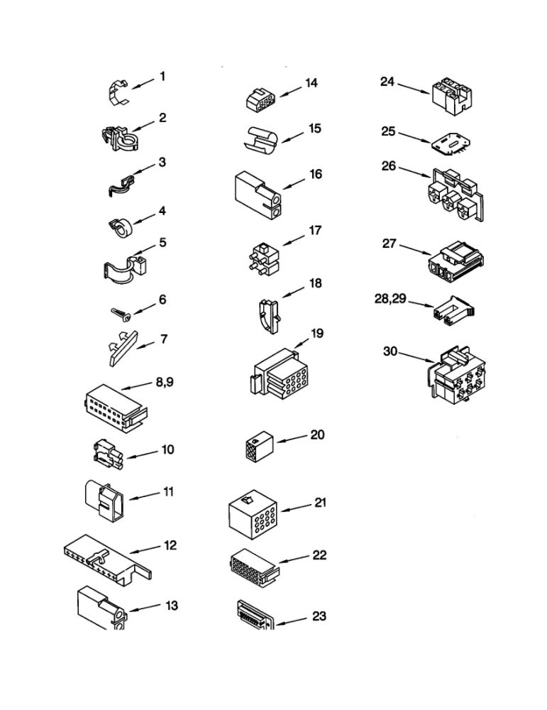 Wiring Harness Diagram and Parts List for 11021884000  Kenmore Washer