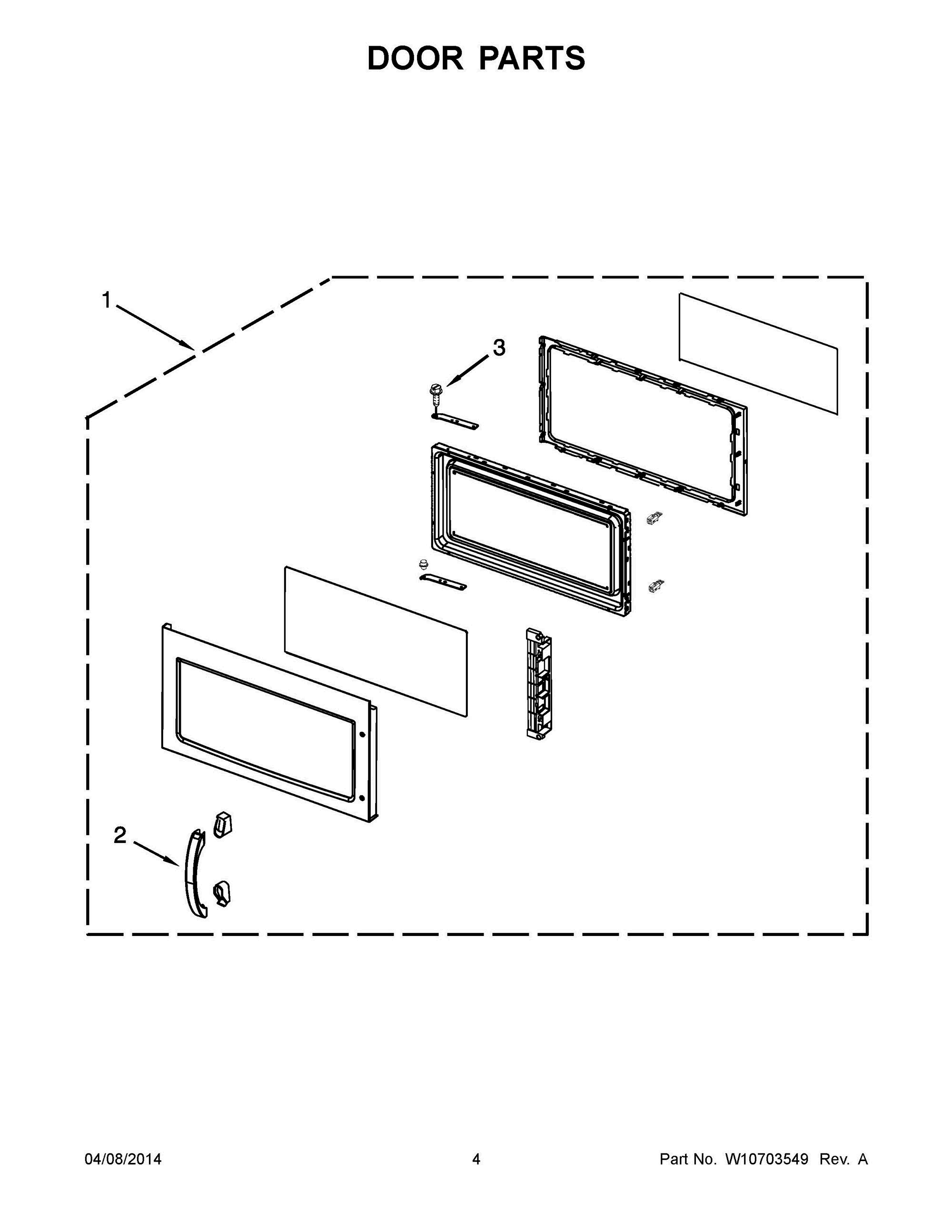 03 - DOOR PARTS Diagram and Parts List for YMMV4203WB3  Whirlpool Microwave Oven Combo