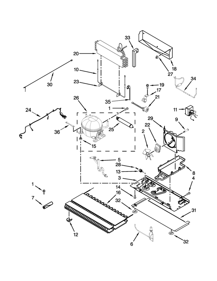 Unit Parts Diagram and Parts List for WRF989SDAF01  Whirlpool Refrigerator