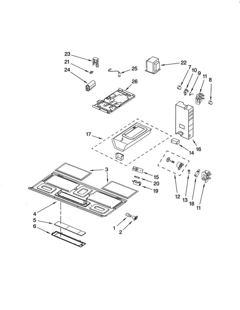 Interior And Ventilation Diagram and Parts List for YMH2175XSQ4  Whirlpool Microwave