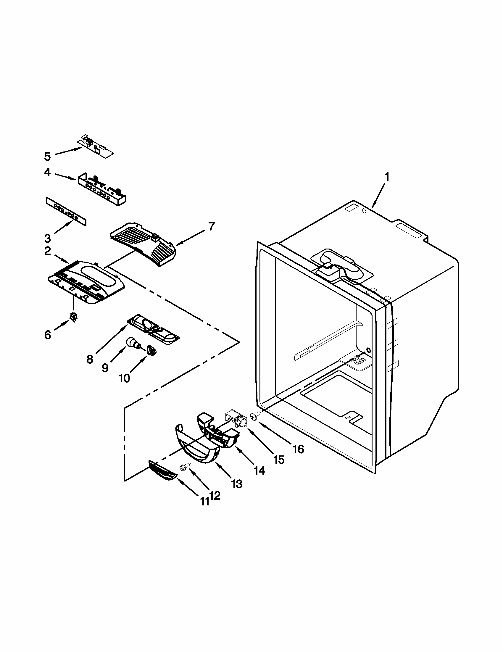 Refrigerator Liner Parts Diagram and Parts List for GB2FHDXWQ08  Whirlpool Refrigerator