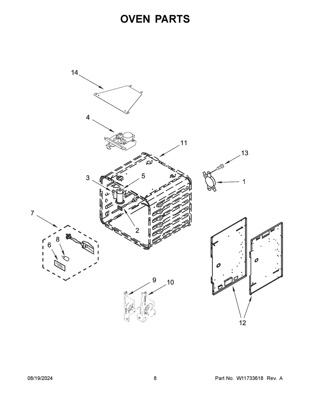05 - Oven Parts Diagram and Parts List for KFDC506JMH03  Whirlpool Cooktop