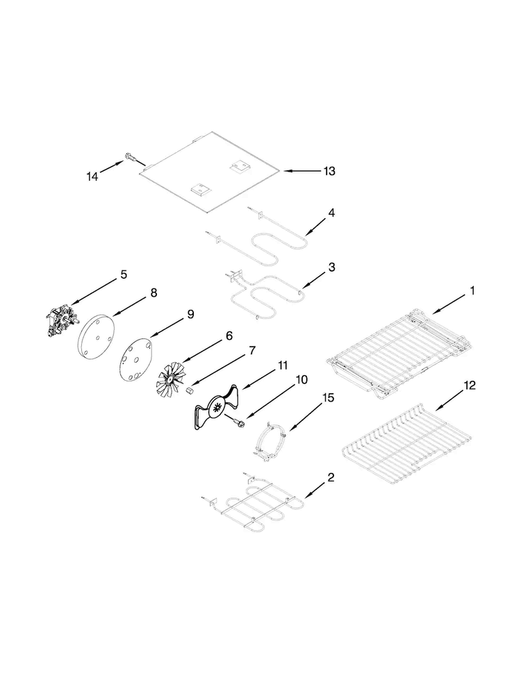 Internal Oven Parts Diagram and Parts List for KDRS505XSS04  KitchenAid Range