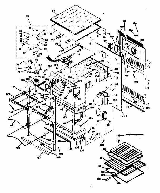 Body Section Diagram and Parts List for 8504277222  Kenmore Range