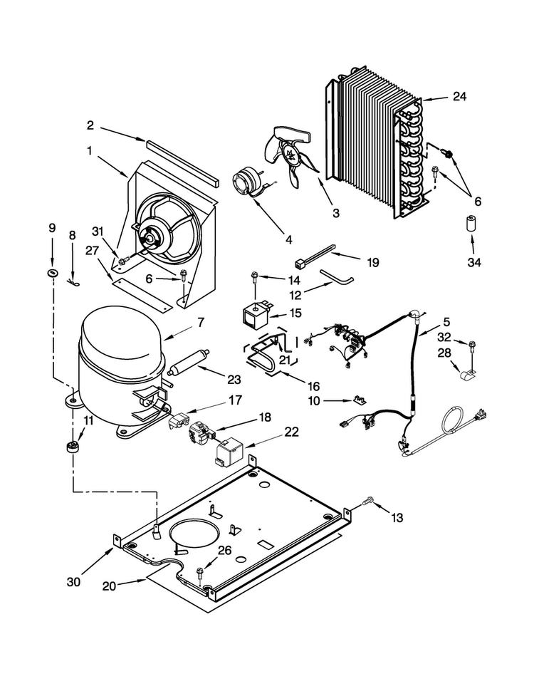 Unit Parts Diagram and Parts List for KUIO18NNZS0  KitchenAid Ice Maker
