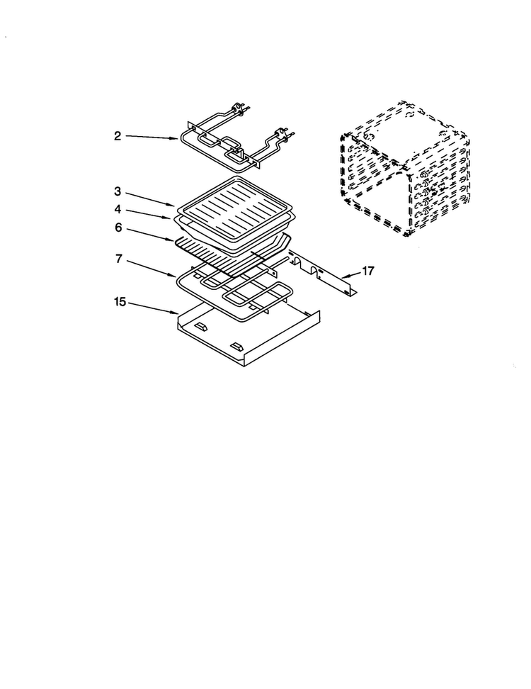 Internal Oven Diagram and Parts List for KEBI107DWH10  KitchenAid Wall Oven