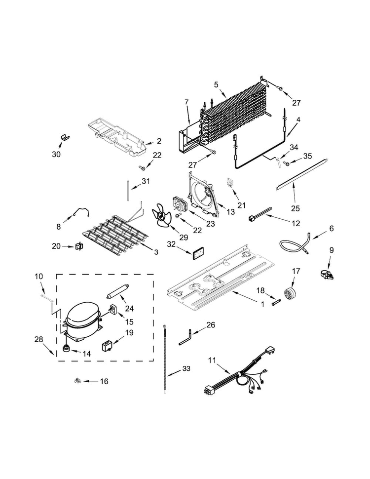 Unit Parts Diagram and Parts List for 10660212410  Kenmore Refrigerator