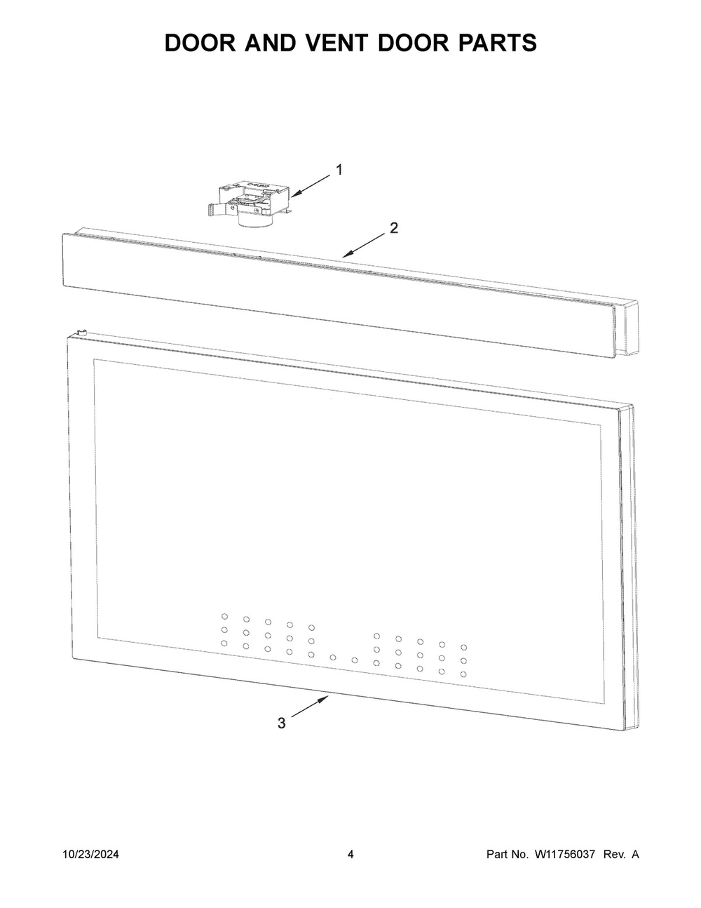 03 - Door And Vent Door Parts Diagram and Parts List for YJMHF730RBL00  Whirlpool Microwave