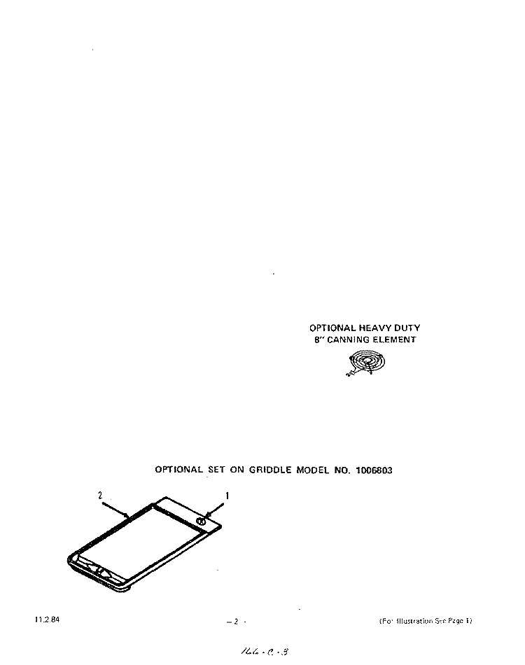 HEAVY DUTY CANNING ELEMENT , GRID Diagram and Parts List for 2765^0A  Whirlpool Range