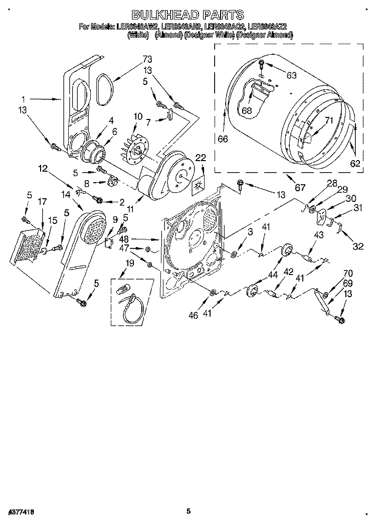 SECTION Diagram and Parts List for LER6848AQ2  Whirlpool Dryer