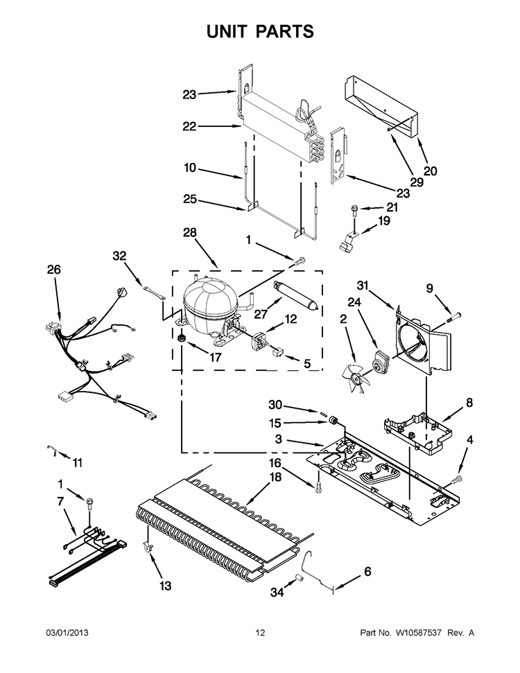 UNIT PARTS Diagram and Parts List for GX2SHBXVB06  Whirlpool Refrigerator