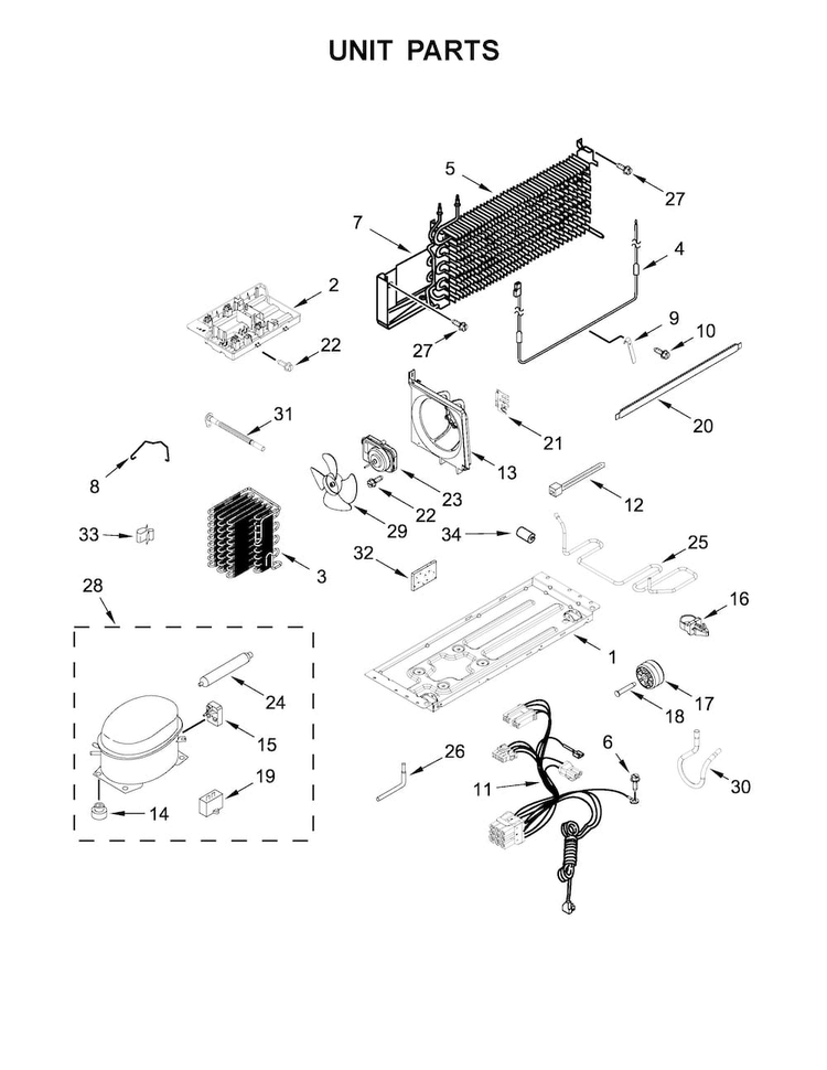 Unit Parts Diagram and Parts List for WRT518SZFW00  Whirlpool Refrigerator