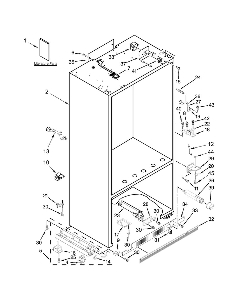 Cabinet Parts Diagram and Parts List for KBFN402EPA00  KitchenAid Refrigerator