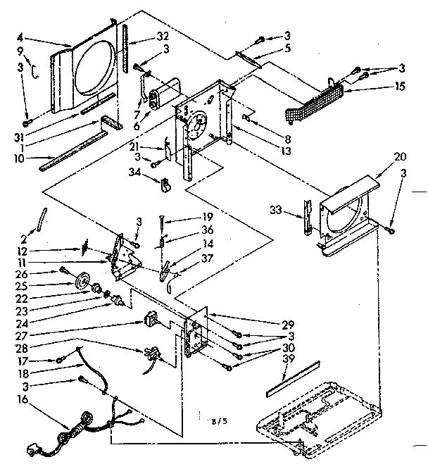 Air Flow And Control Parts Diagram and Parts List for 1068740690  Kenmore Air Conditioner