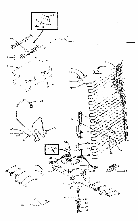 Refrigerator Unit Parts Diagram and Parts List for 106M13E-F  Kenmore Refrigerator