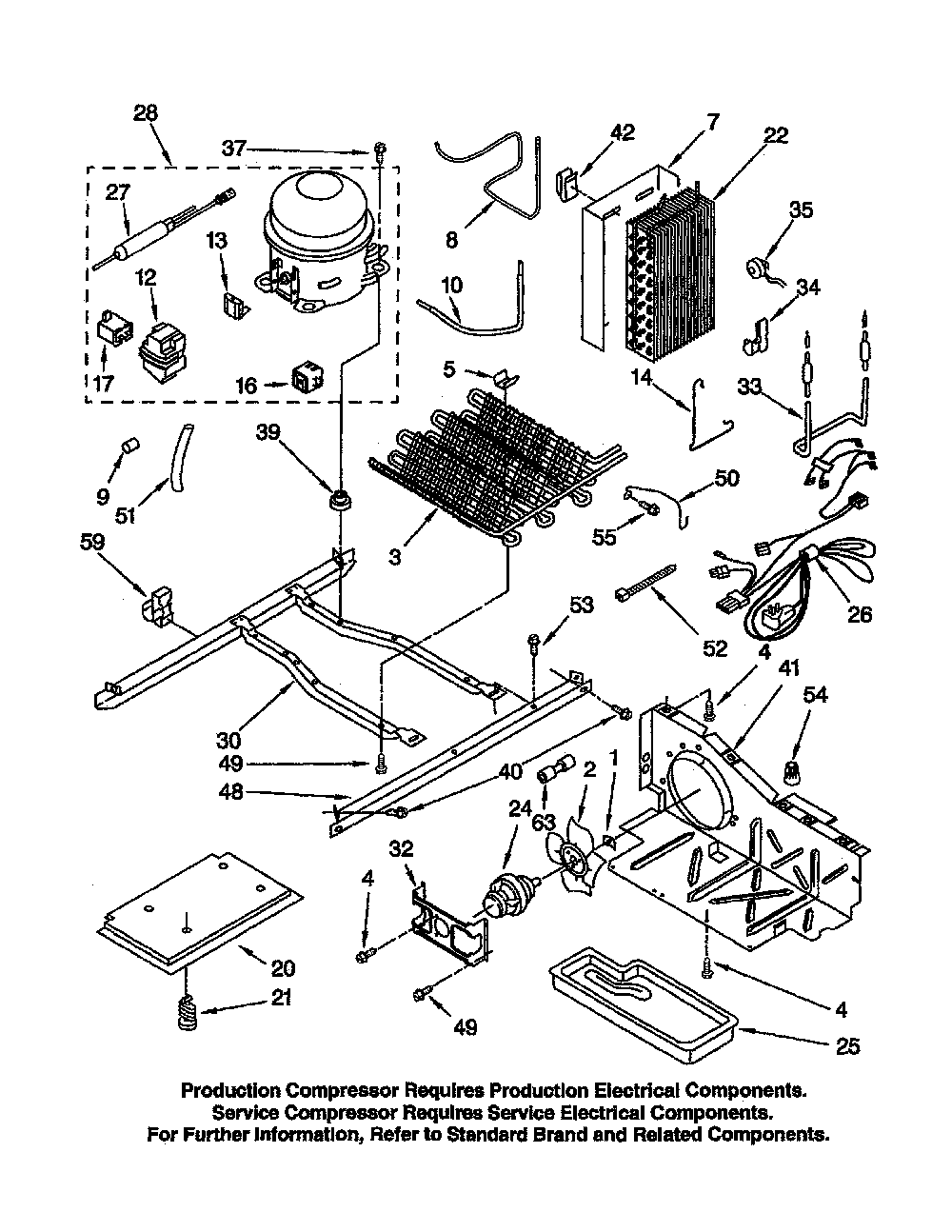 Unit Diagram and Parts List for 10652242102  Kenmore Refrigerator