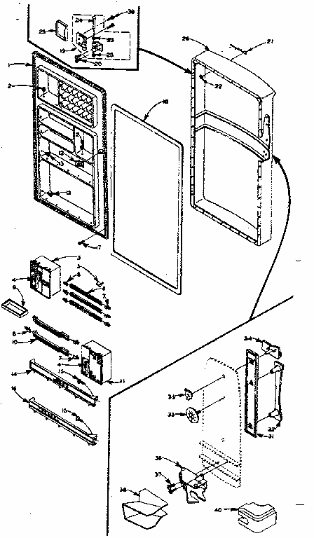 Refrigerator Door Parts Diagram and Parts List for 106M12CS-F  Kenmore Refrigerator