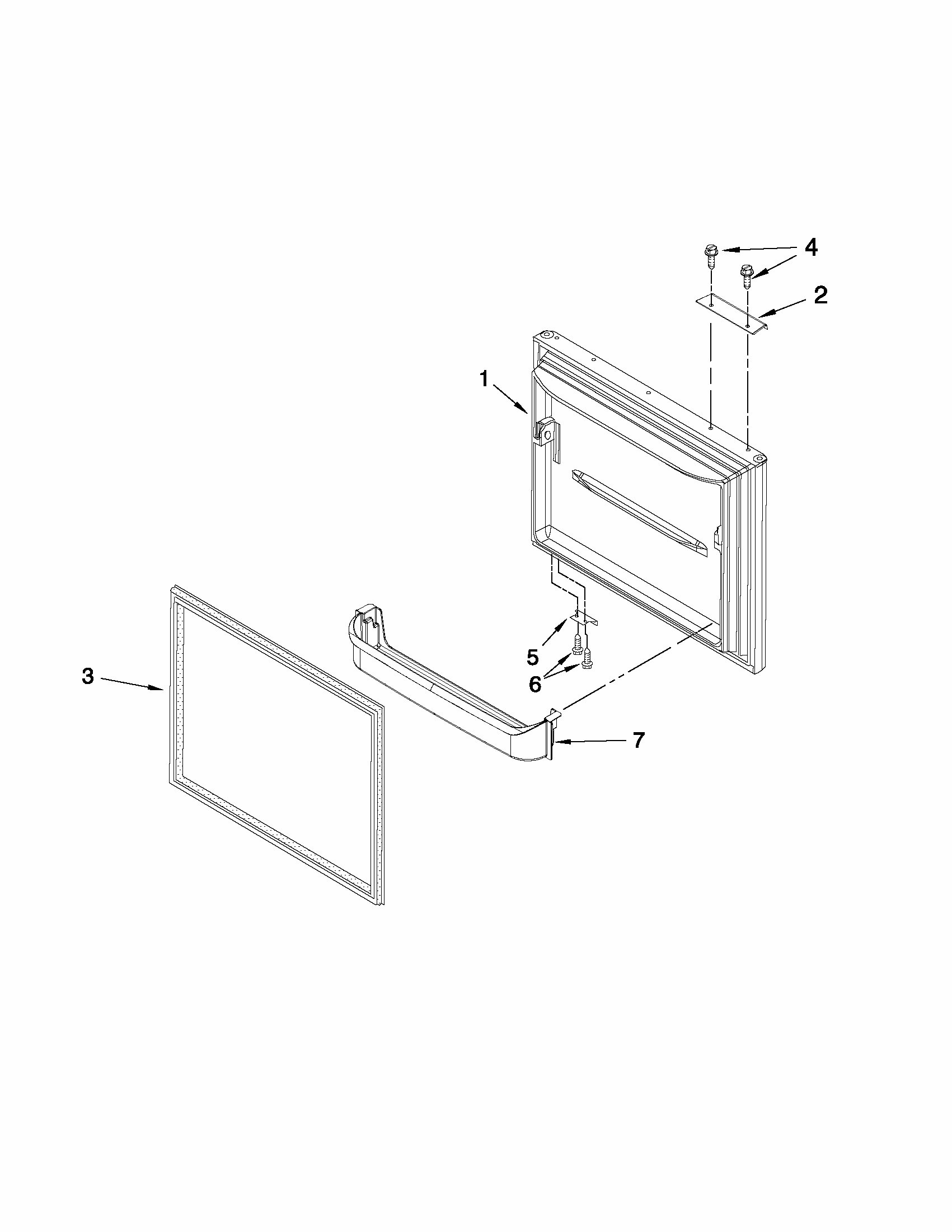 Freezer Door Parts Diagram and Parts List for 59669912012  Kenmore Refrigerator